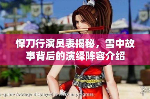 悍刀行演员表揭秘，雪中故事背后的演绎阵容介绍