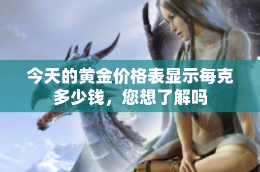 今天的黄金价格表显示每克多少钱，您想了解吗