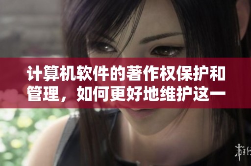 计算机软件的著作权保护和管理，如何更好地维护这一权利