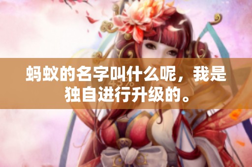 蚂蚁的名字叫什么呢，我是独自进行升级的。
