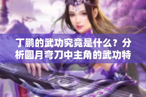 丁鹏的武功究竟是什么？分析圆月弯刀中主角的武功特点