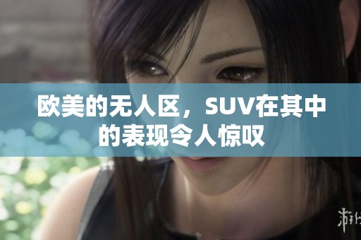 欧美的无人区，SUV在其中的表现令人惊叹