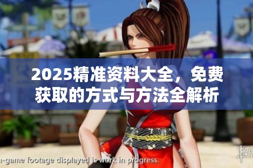 2025精准资料大全，免费获取的方式与方法全解析