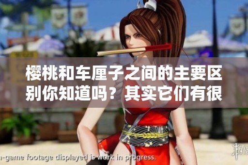 樱桃和车厘子之间的主要区别你知道吗？其实它们有很多不同之处。