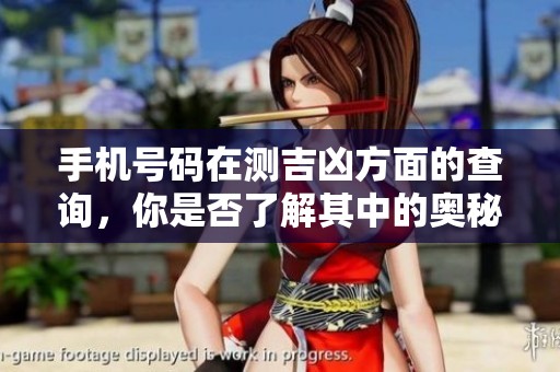 手机号码在测吉凶方面的查询，你是否了解其中的奥秘呢