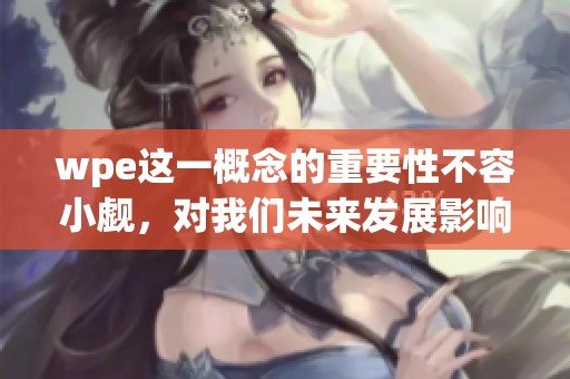 wpe这一概念的重要性不容小觑，对我们未来发展影响巨大