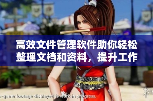高效文件管理软件助你轻松整理文档和资料，提升工作效率与便捷性