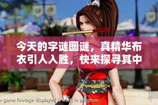 今天的**图谜，真精华布衣引人入胜，快来探寻其中的奥秘吧