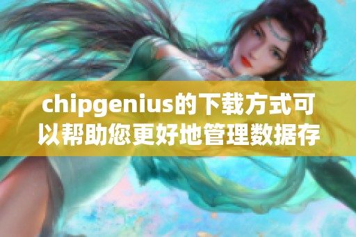 chipgenius的下载方式可以帮助您更好地管理数据存储设备