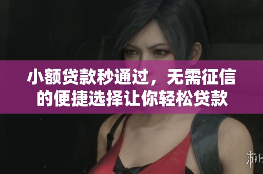 小额贷款秒通过，无需征信的便捷选择让你轻松贷款