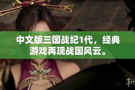 中文版三国战纪1代，经典游戏再现战国风云。