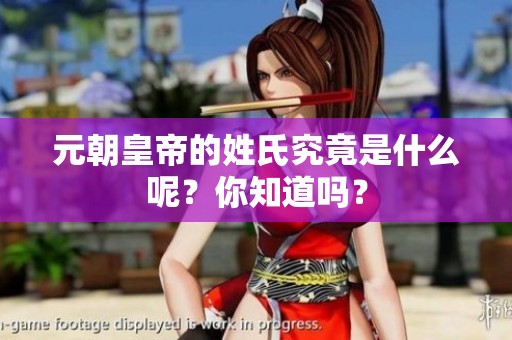 元朝皇帝的姓氏究竟是什么呢？你知道吗？