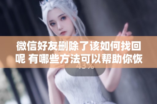 微信好友删除了该如何找回呢 有哪些方法可以帮助你恢复好友关系