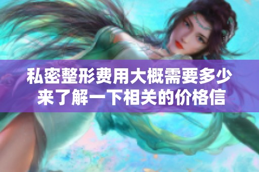 私密整形费用大概需要多少 来了解一下相关的价格信息和费用明细