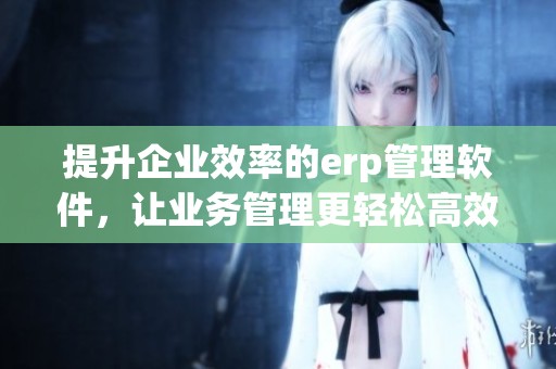 提升企业效率的erp管理软件，让业务管理更轻松高效