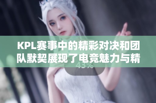 KPL赛事中的精彩对决和团队默契展现了电竞魅力与精神