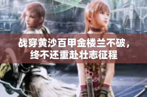 战穿黄沙百甲金楼兰不破，终不还重赴壮志征程