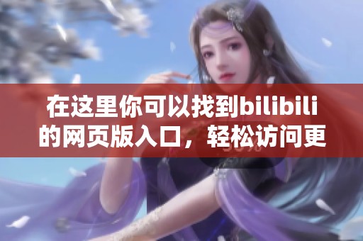 在这里你可以找到bilibili的网页版入口，轻松访问更多精彩内容