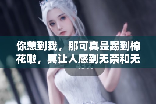 你惹到我，那可真是踢到棉花啦，真让人感到无奈和无语