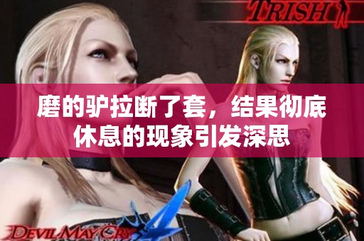 磨的驴拉断了套，结果彻底休息的现象引发深思