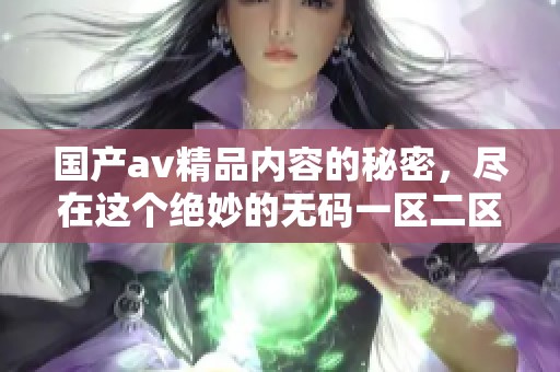 国产**精品内容的秘密，尽在这个绝妙的**一区二区三区中呈现！