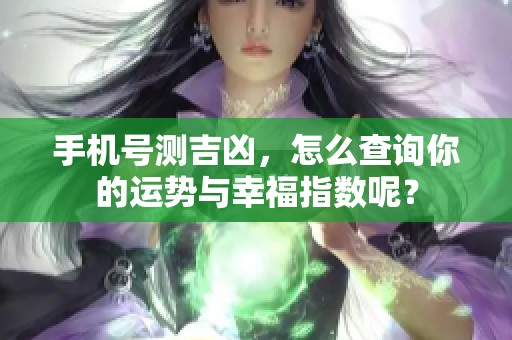 手机号测吉凶，怎么查询你的运势与幸福指数呢？